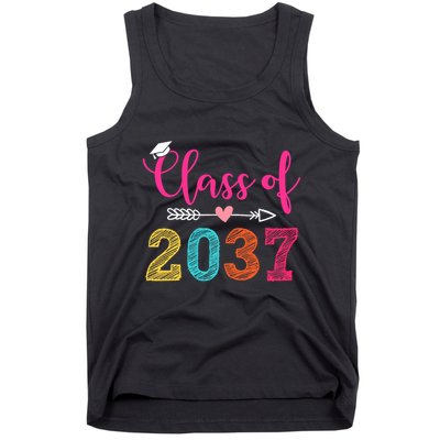 Class Of 2037 Pre K Grow With Me Graduation Tank Top