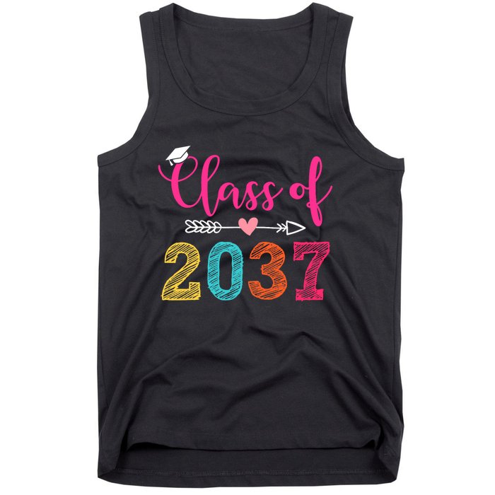 Class Of 2037 Pre K Grow With Me Graduation Tank Top