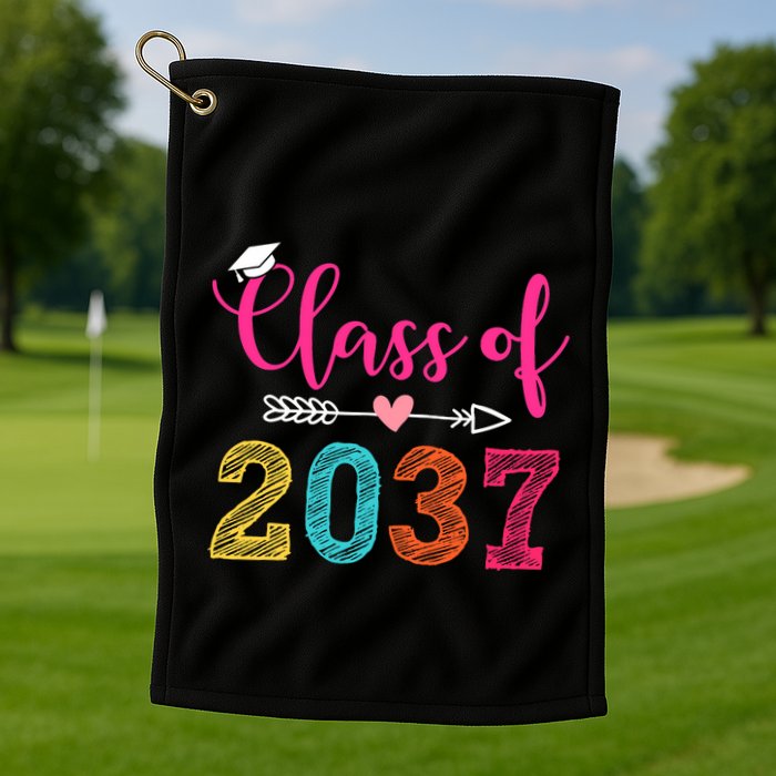 Class Of 2037 Pre K Grow With Me Graduation Golf Towel