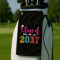 Class Of 2037 Pre K Grow With Me Graduation Golf Towel