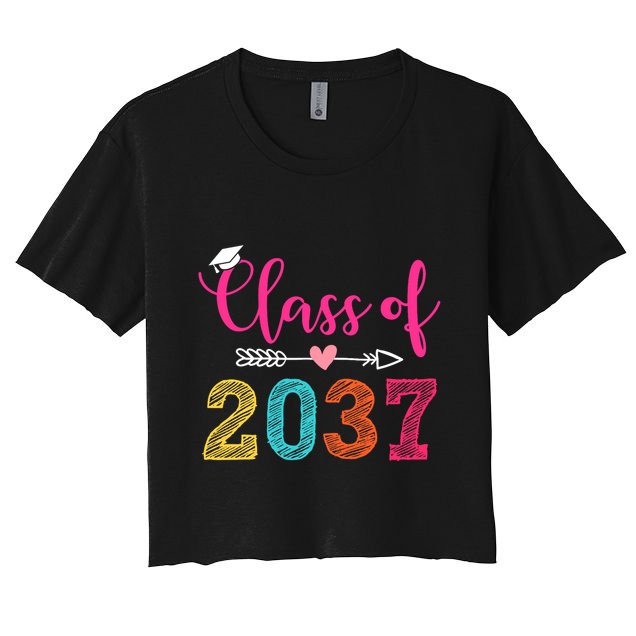 Class Of 2037 Pre K Grow With Me Graduation Crop Top