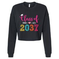 Class Of 2037 Pre K Grow With Me Graduation Cropped Pullover Crew