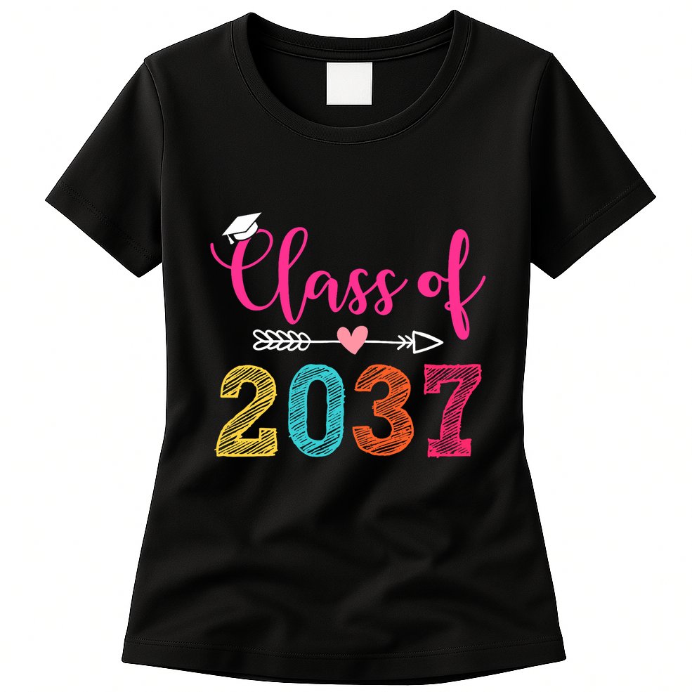 Class Of 2037 Pre K Grow With Me Graduation Womens T-Shirt