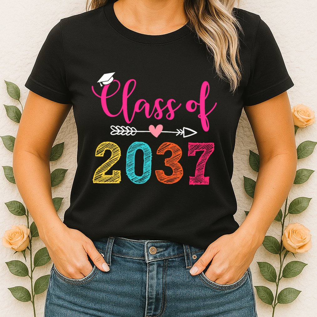 Class Of 2037 Pre K Grow With Me Graduation Womens T-Shirt