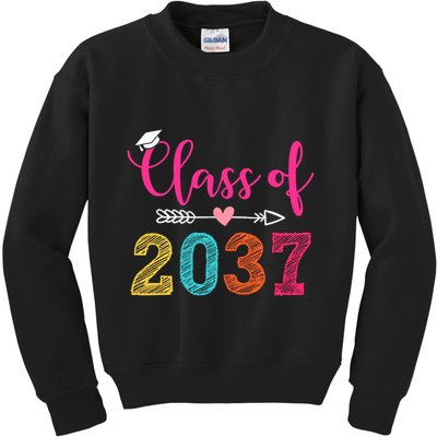 Class Of 2037 Pre K Grow With Me Graduation Kids Sweatshirt