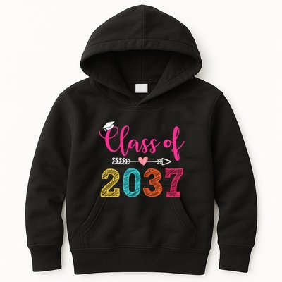 Class Of 2037 Pre K Grow With Me Graduation Kids Hoodie