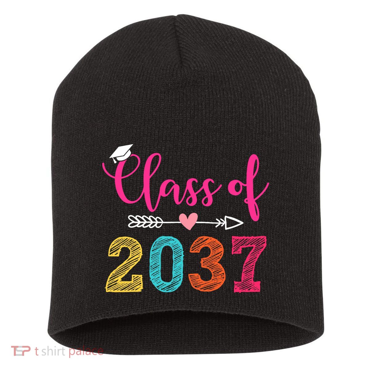 Class Of 2037 Pre K Grow With Me Graduation Short Acrylic Beanie
