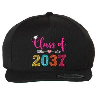 Class Of 2037 Pre K Grow With Me Graduation Wool Snapback Cap