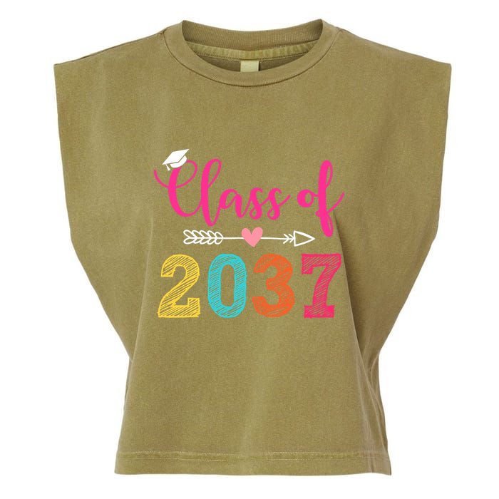 Class Of 2037 Pre K Grow With Me Graduation Garment-Dyed Women's Muscle Tee