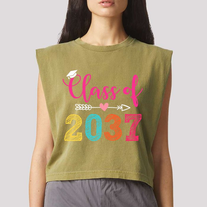 Class Of 2037 Pre K Grow With Me Graduation Garment-Dyed Women's Muscle Tee