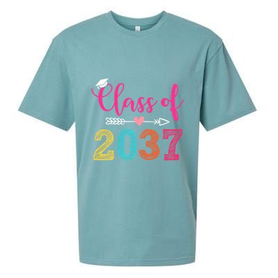 Class Of 2037 Pre K Grow With Me Graduation Sueded Cloud Jersey T-Shirt