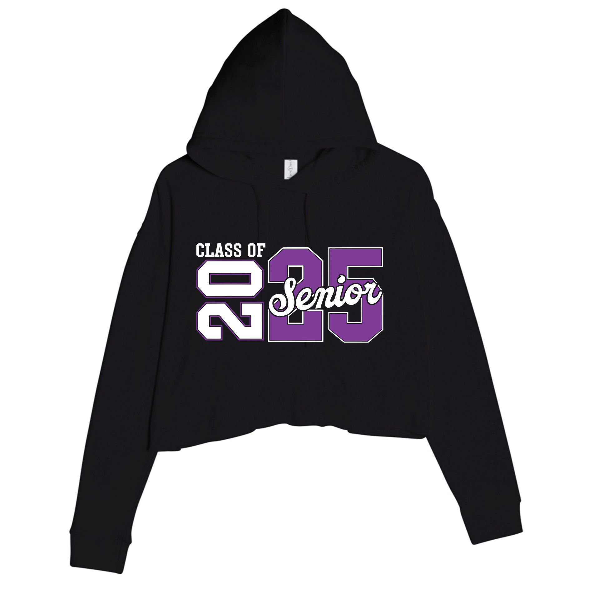 Class Of 2025 Senior 2025 Back To School 2025 Graduation 25 Crop Fleece Hoodie