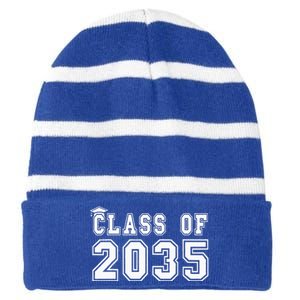 Class Of 2035 Graduation First Day Of Kindergarten PreK Striped Beanie with Solid Band