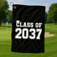 Class Of 2037 Pre K Grow With Me Graduation Golf Towel