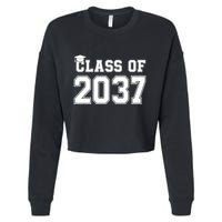 Class Of 2037 Pre K Grow With Me Graduation Cropped Pullover Crew