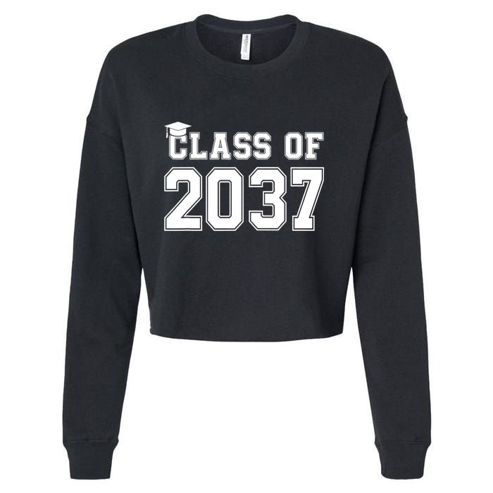 Class Of 2037 Pre K Grow With Me Graduation Cropped Pullover Crew
