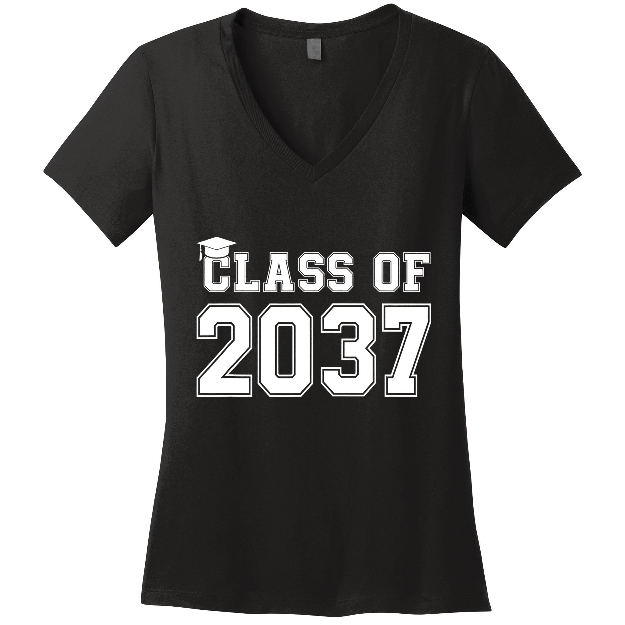 Class Of 2037 Pre K Grow With Me Graduation Women's V-Neck T-Shirt