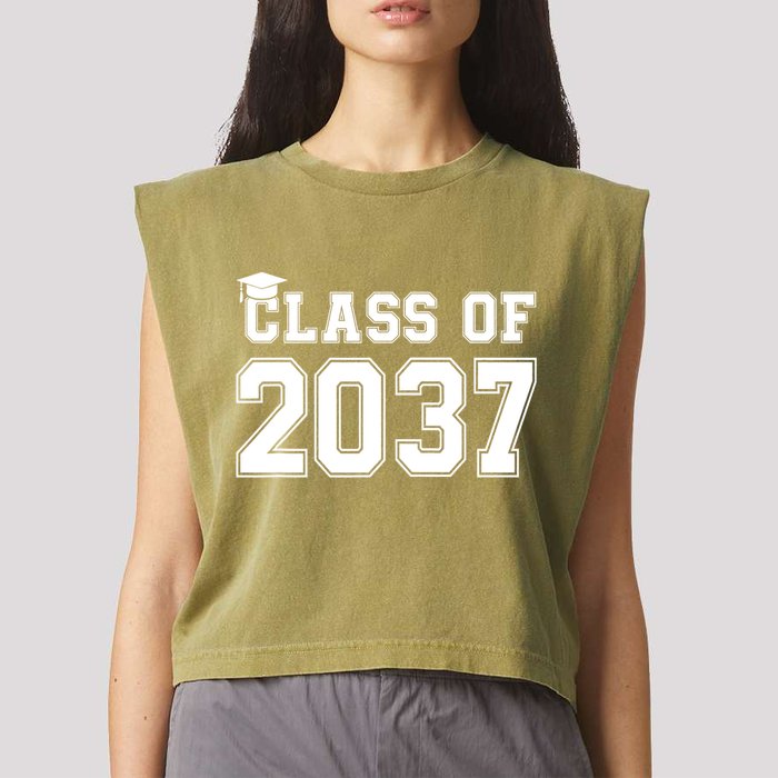 Class Of 2037 Pre K Grow With Me Graduation Garment-Dyed Women's Muscle Tee