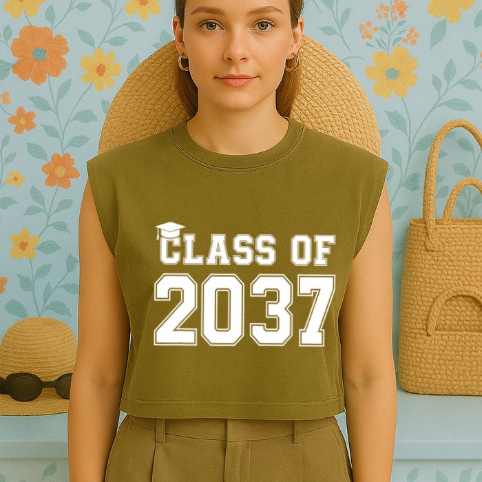 Class Of 2037 Pre K Grow With Me Graduation Garment-Dyed Women's Muscle Tee
