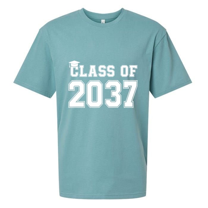 Class Of 2037 Pre K Grow With Me Graduation Sueded Cloud Jersey T-Shirt