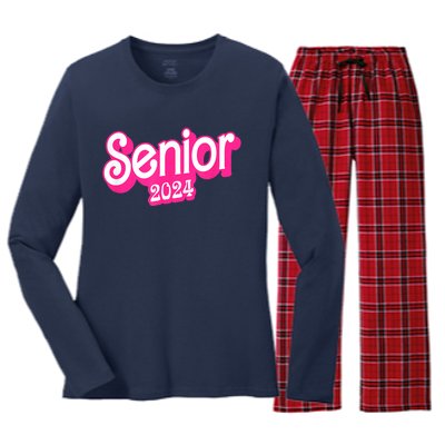 Class Of 2024 Senior Gifts Funny Seniors 2024 Women's Long Sleeve Flannel Pajama Set 