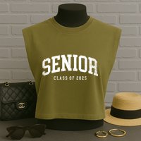 Class Of 2025 Senior 2025 Graduation 2025 Back To School Garment-Dyed Women's Muscle Tee