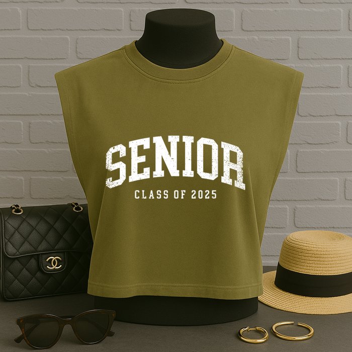 Class Of 2025 Senior 2025 Graduation 2025 Back To School Garment-Dyed Women's Muscle Tee