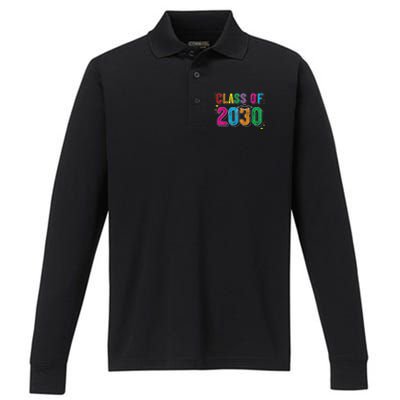 CLASS OF 2030 Grow With Me First Day Of School Performance Long Sleeve Polo