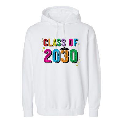 CLASS OF 2030 Grow With Me First Day Of School Garment-Dyed Fleece Hoodie