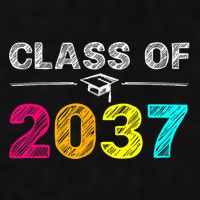 Class Of 2037 Grow With Me First Day Of School Graduation Ladies PosiCharge Tri-Blend Wicking Tank
