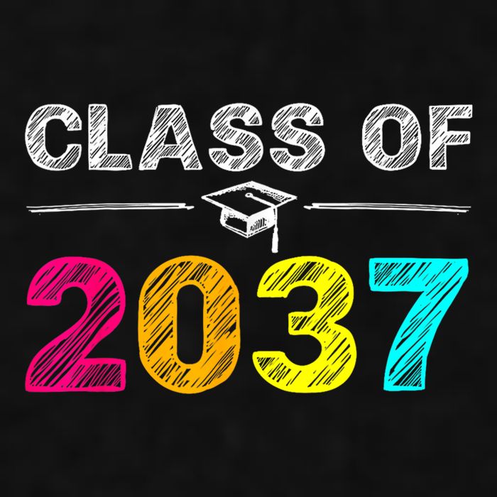Class Of 2037 Grow With Me First Day Of School Graduation Ladies PosiCharge Tri-Blend Wicking Tank