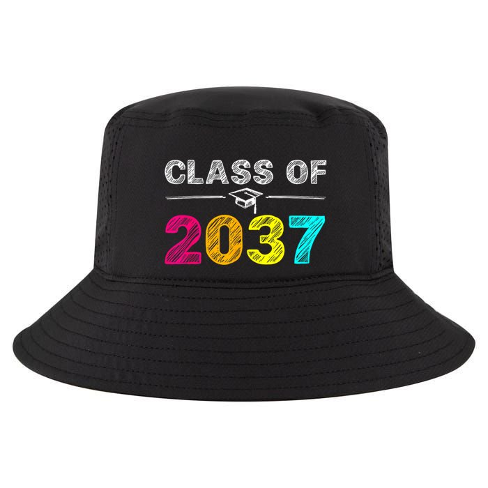 Class Of 2037 Grow With Me First Day Of School Graduation Cool Comfort Performance Bucket Hat