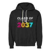 Class Of 2037 Grow With Me First Day Of School Graduation Garment-Dyed Fleece Hoodie