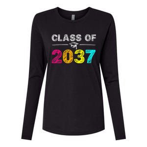 Class Of 2037 Grow With Me First Day Of School Graduation Womens Cotton Relaxed Long Sleeve T-Shirt