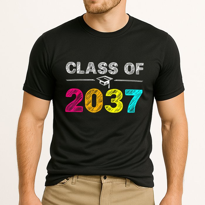 Class Of 2037 Grow With Me First Day Of School Graduation Performance Shirt