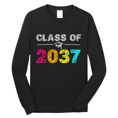 Class Of 2037 Grow With Me First Day Of School Graduation Long Sleeve Shirt