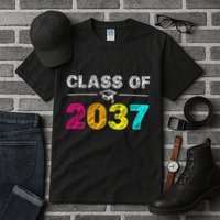 Class Of 2037 Grow With Me First Day Of School Graduation Tall T-Shirt