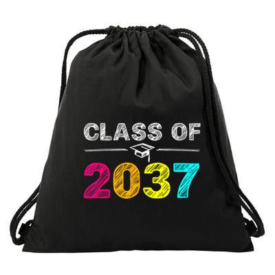 Class Of 2037 Grow With Me First Day Of School Graduation Drawstring Bag