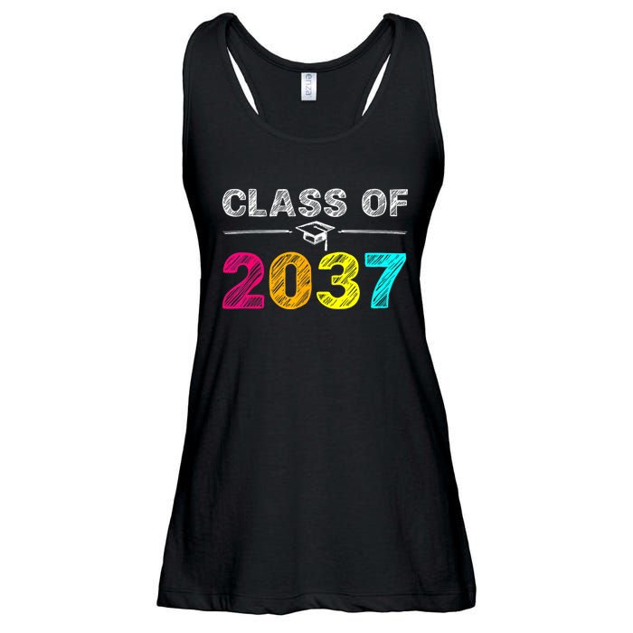 Class Of 2037 Grow With Me First Day Of School Graduation Ladies Essential Flowy Tank