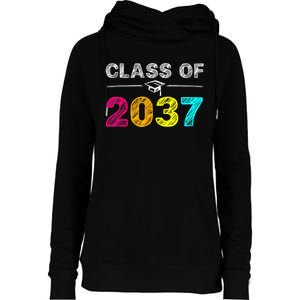 Class Of 2037 Grow With Me First Day Of School Graduation Womens Funnel Neck Pullover Hood