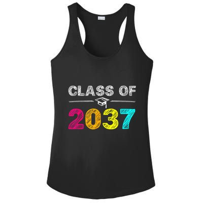Class Of 2037 Grow With Me First Day Of School Graduation Ladies PosiCharge Competitor Racerback Tank
