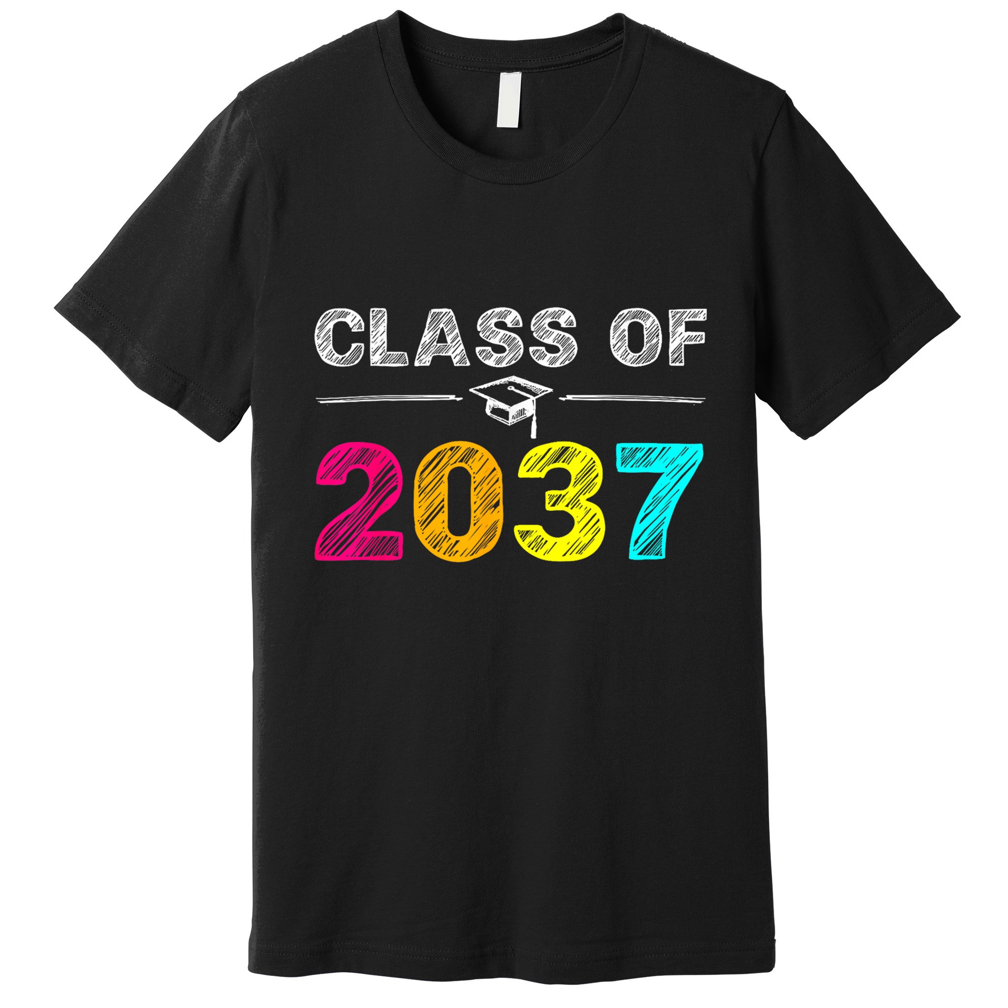 Class Of 2037 Grow With Me First Day Of School Graduation Premium T-Shirt