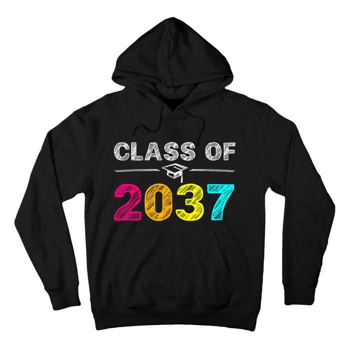 Class Of 2037 Grow With Me First Day Of School Graduation Tall Hoodie
