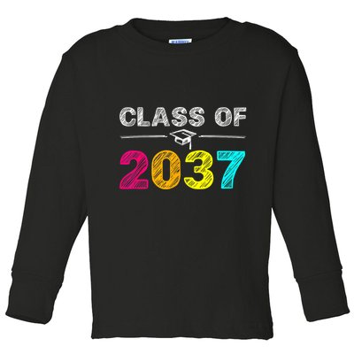 Class Of 2037 Grow With Me First Day Of School Graduation Toddler Long Sleeve Shirt