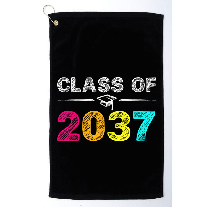 Class Of 2037 Grow With Me First Day Of School Graduation Golf Towel