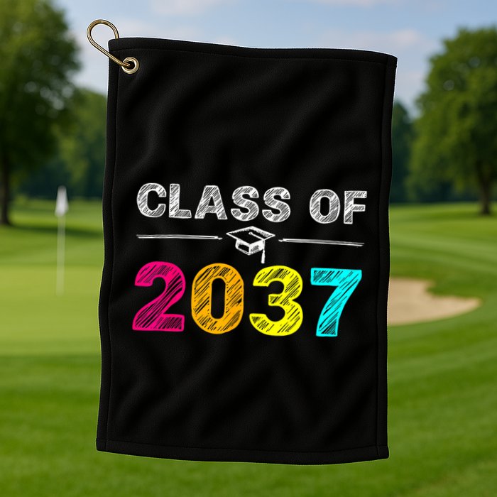 Class Of 2037 Grow With Me First Day Of School Graduation Golf Towel