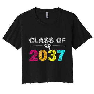 Class Of 2037 Grow With Me First Day Of School Graduation Crop Top