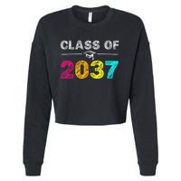 Class Of 2037 Grow With Me First Day Of School Graduation Cropped Pullover Crew