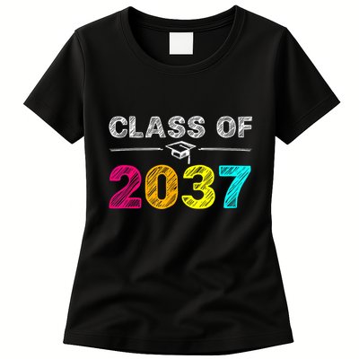 Class Of 2037 Grow With Me First Day Of School Graduation Womens T-Shirt
