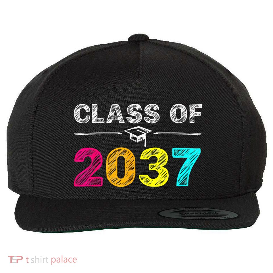 Class Of 2037 Grow With Me First Day Of School Graduation Wool Snapback Cap